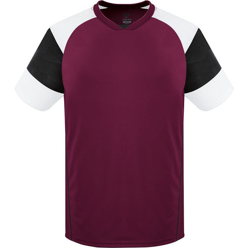 Russell Athletic Youth Mundo Jersey (322861-C), Color 'Maroon/Black/White'